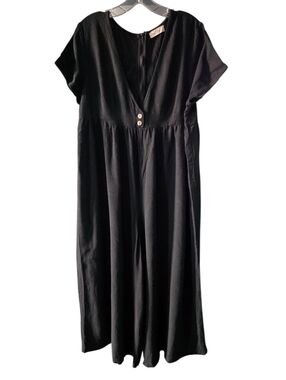 NATURAL LIFE Avery Wide Leg Jumpsuit In Black Size Large Oversized